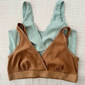 2 Like New Storq Cozy Rib Nursing & Sleep Bra Size 2